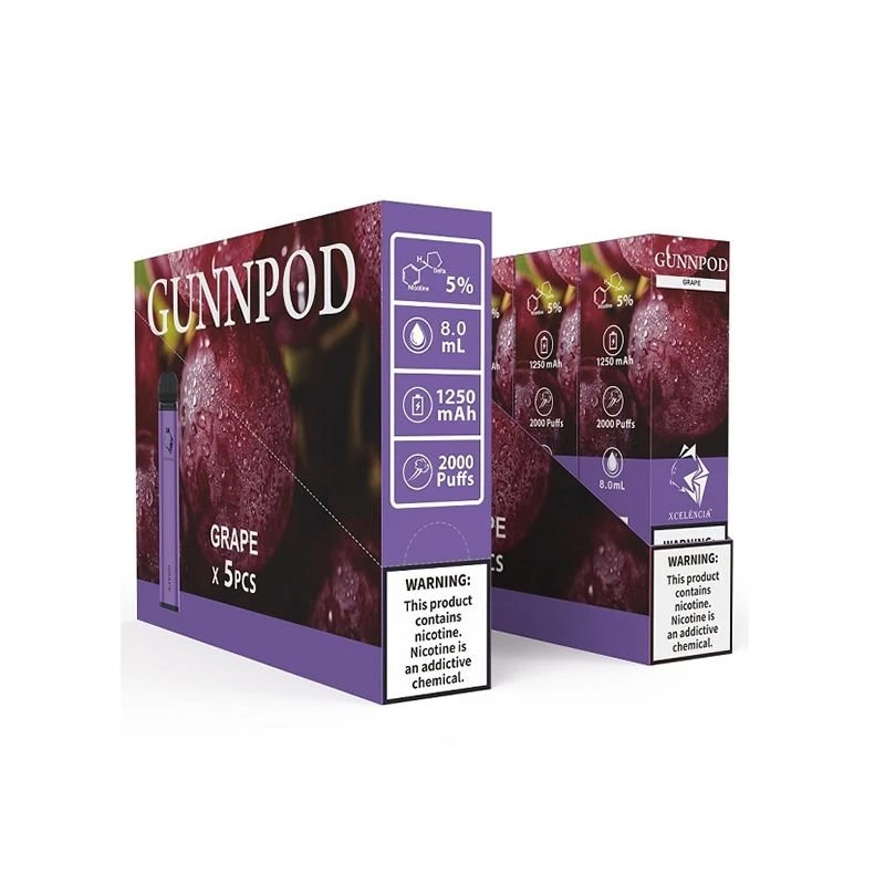 Gunnpod 2000 Clúimh Vape Indiúscartha