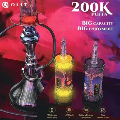 OLIT Hookalit Mega 200K: Córas Aschuir Cobhsaí Le haghaidh Hookahs Leictreonaic um Acmhainn Mhór ...