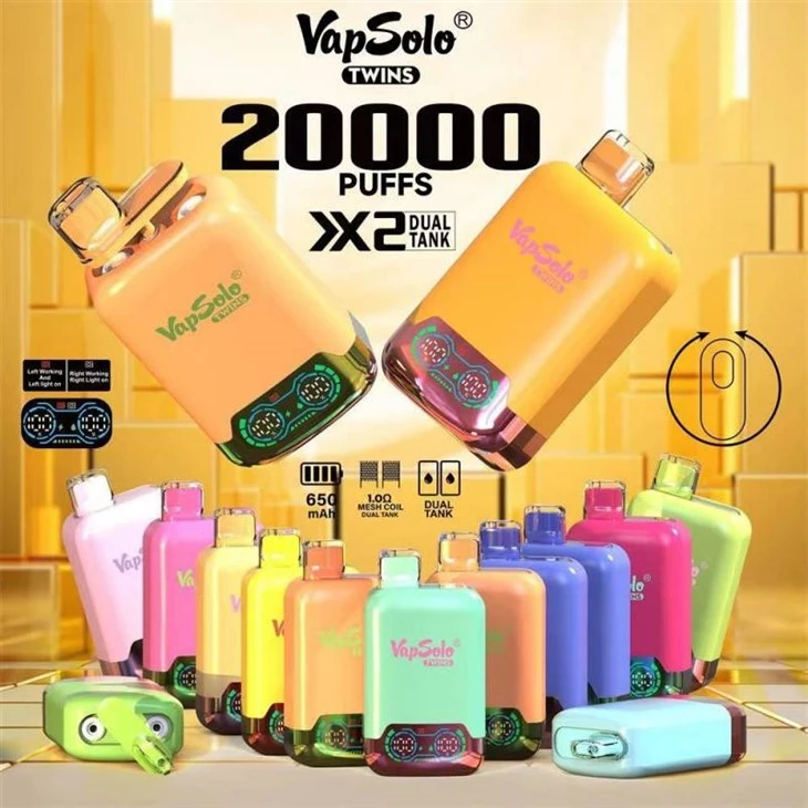 VapSolo Twins 20K Clúimh Vape Indiúscartha